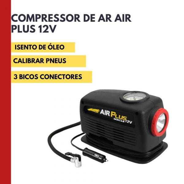 Compressor de Ar Air Plus 12V Mini com Lanterna  Schulz