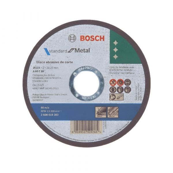 Disco de Corte Bosch Standard for Metal 115x1mm Reto