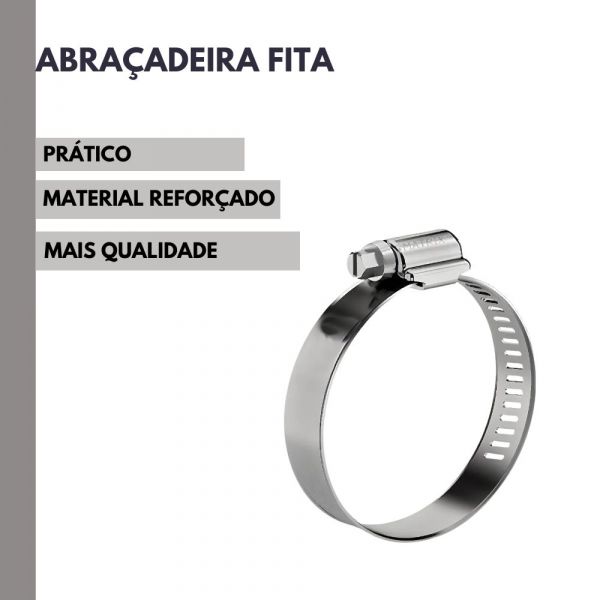 Abraçadeira Fita 14mm Rosca Sem Fim 19-27 Metal Matrix