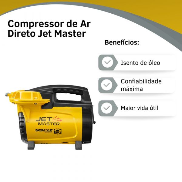 Compressor de Ar Direto Jet Master CS 5,3 220V Monofásico Schulz 