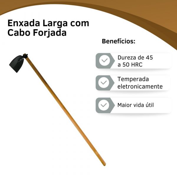 Enxada Larga com Cabo Forjada 2,5L Bellotto  