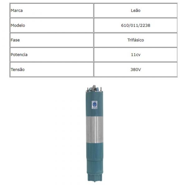 Motor 11cv 380V Trifásica 610/011/2238 Leão