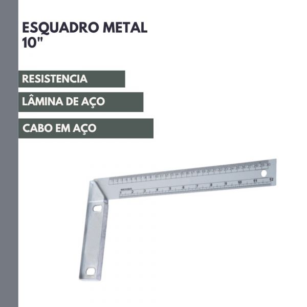 Esquadro Metal 10” 25cm Momfort 