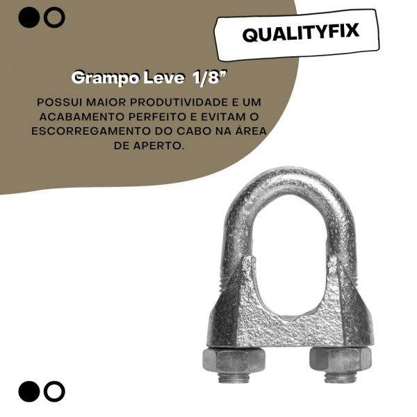 Grampo Para Cabo De Aço 1/8 Pol. 3mm Qualityfix