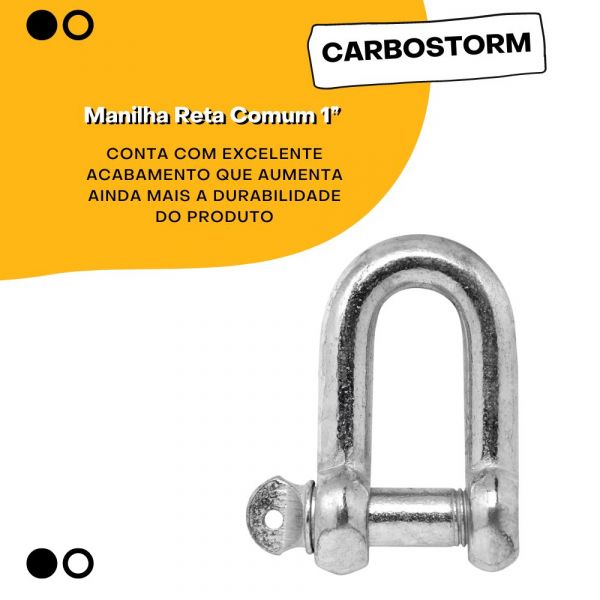 Manilha Reta Comum 1” Carbostorm