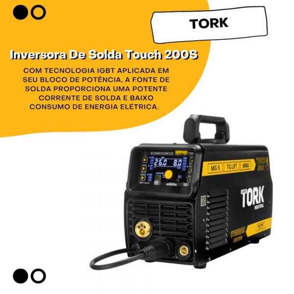 Inversora De Solda Touch 200S TIG Lift/MIG/MMA Eletrodo IMETS-11200 200A Super Tork 220V