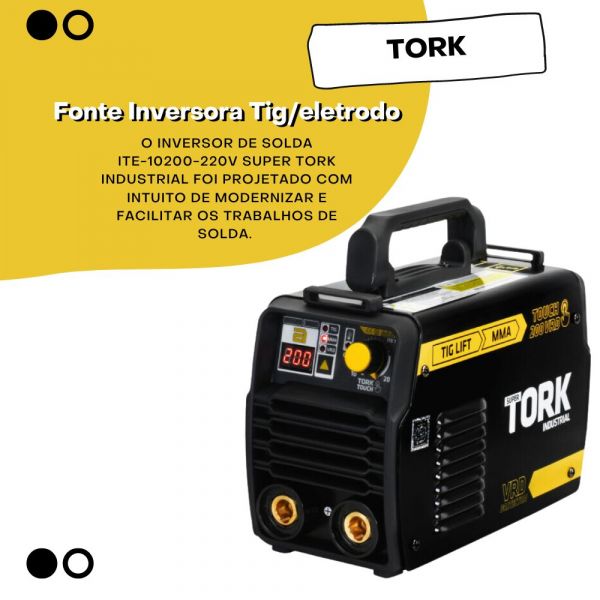 Fonte Inversora Tig/eletrodo Ite-10200 220v 200A Super Tork 