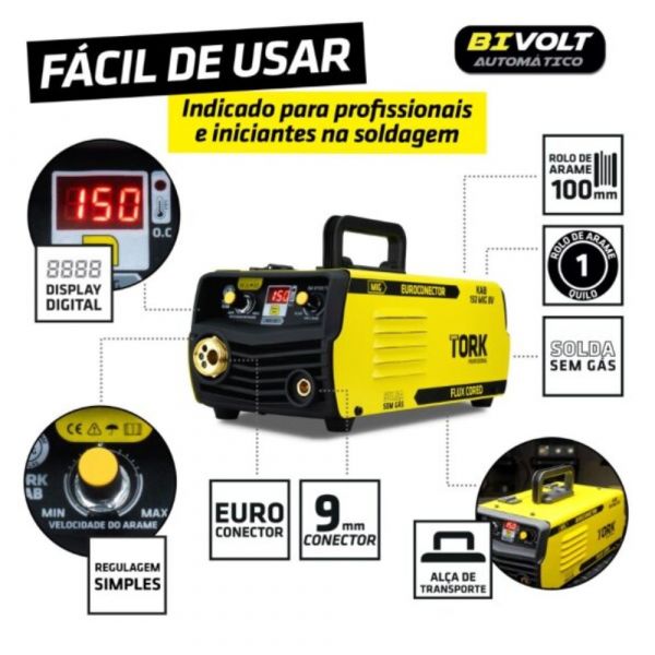 Inversora KAB 150 MIG 220V- Tork Im6150/1k 