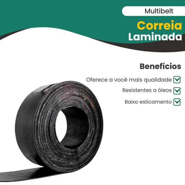 1 Metro De Correia Laminada 3 Lonas 2” Multibelt