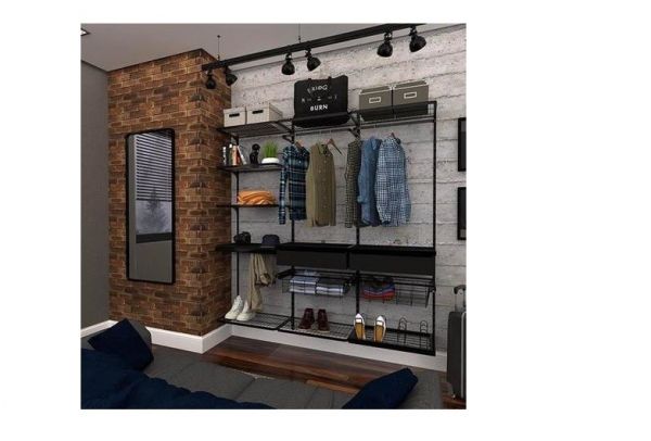 Prateleira Closet Smart Black Preto 60X50cm  Di Carlo 1212FPA06.0005