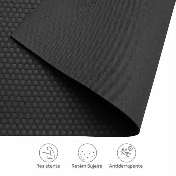 1 Metro de Piso Laminado Colmeia 2,5mm X 1,2M Largura Preto Kapazi