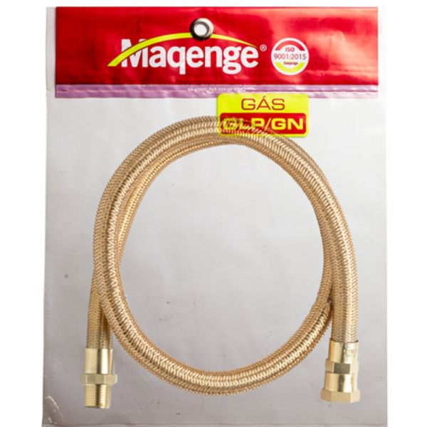 1.20 Metro de Mangueira Flexível de Tomback GLP/GN 1/2(I) x 1200mm R.1/2 BSPT(E) x 1/2 BSP(I) Maqenge