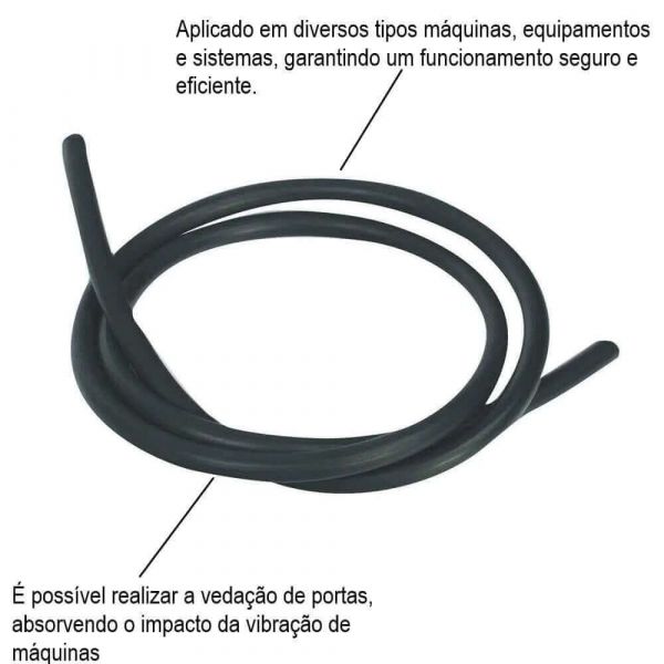 1 Metro Cordão De Borracha Sintético 4mm Atotravi