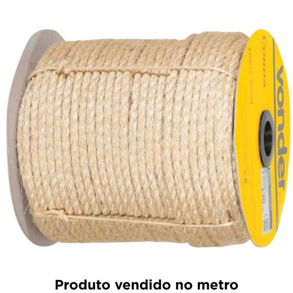 1 Metro de Corda Sisal 10mm 3/8 Pol. Vonder