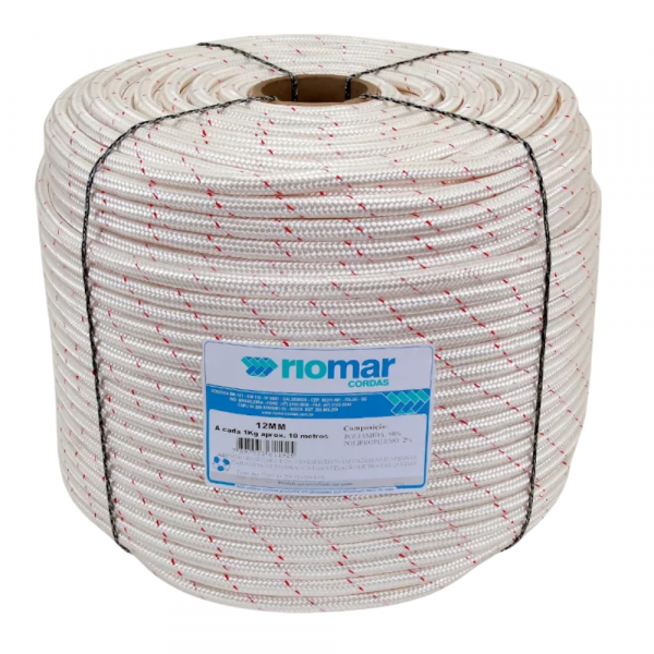 1 mt de Corda Trançada Poliamida 12 mm - Linha De Vida Riomar Cordas
