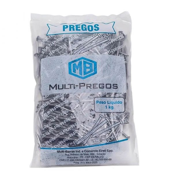 1Kg Prego com Cabeça Dupla 17X27mm Multi Barras