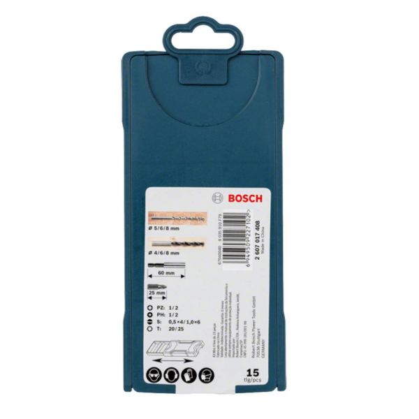 Kit de Pontas e Brocas Bosch Mini X-Line 15 pçs 2607017408 Bosch
