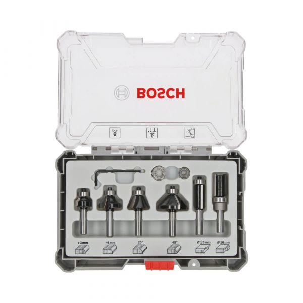 Jogo de fresas Bosch Standard encaixe de 6 mm 6 peças Bosch