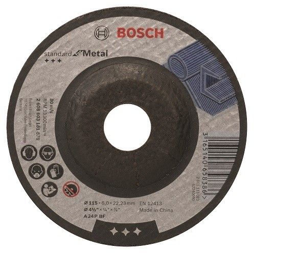 Disco de Desbaste Bosch Standard for Metal 115x6,0mm Centro Deprimido
