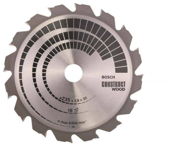 Disco de serra circular Bosch Construct Wood¸235 mm, furo de 30 mm, espessura 1,8 mm, 16 dentes Bosch