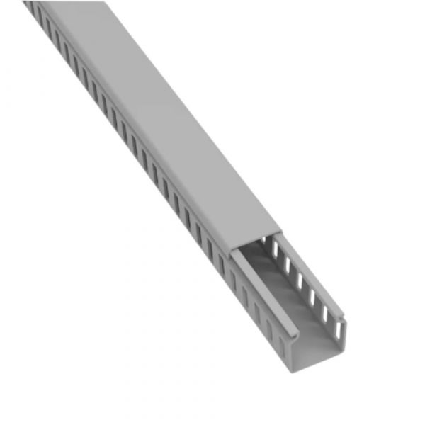2 Metros de Canaleta Cinza Média 5x3,5cm Semi-Aberta Elesys