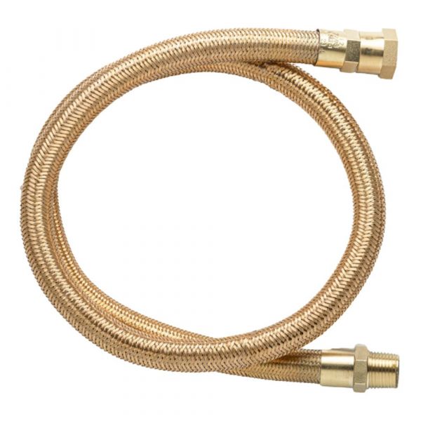 2 Metros de Mangueira Flexible Tomback GLP/GN 1/2(I) x 2000mm Rosca 1/2 BSPT(E) x 1/2 BSP(I) Maqenge