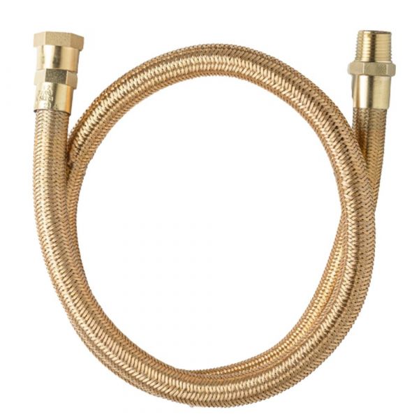 2 Metros de Mangueira Flexible Tomback GLP/GN 1/2(I) x 2000mm Rosca 1/2 BSPT(E) x 1/2 BSP(I) Maqenge