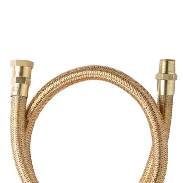 2 Metros de Mangueira Flexible Tomback GLP/GN 1/2(I) x 2000mm Rosca 1/2 BSPT(E) x 1/2 BSP(I) Maqenge