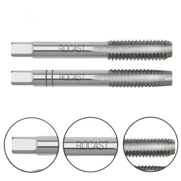 2 Peças Macho Manual em Aço Liga MA Rosca M16 x 2 Rocast