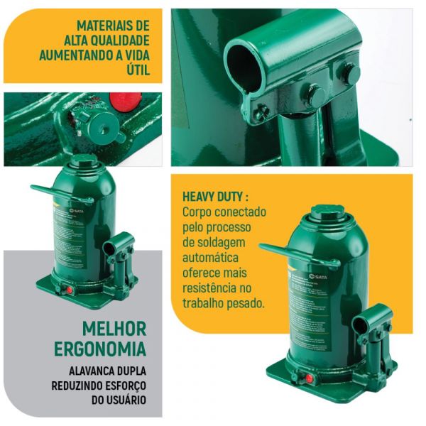 Macaco Hidráulico Garrafa 20 Toneladas Sata