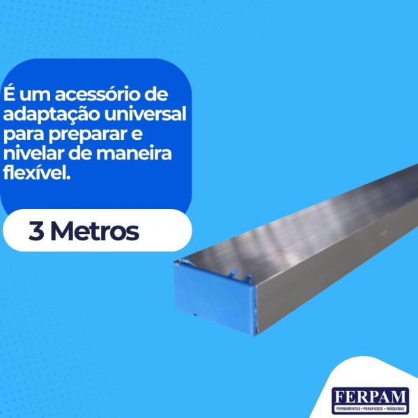 3 Metros Régua Alumínio Grossa Azul Novo Horizonte