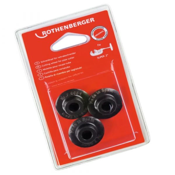 3 Peças Lâmina de Reposição para Cortador de Tubos 2 Pol. 70051D Rothenberger