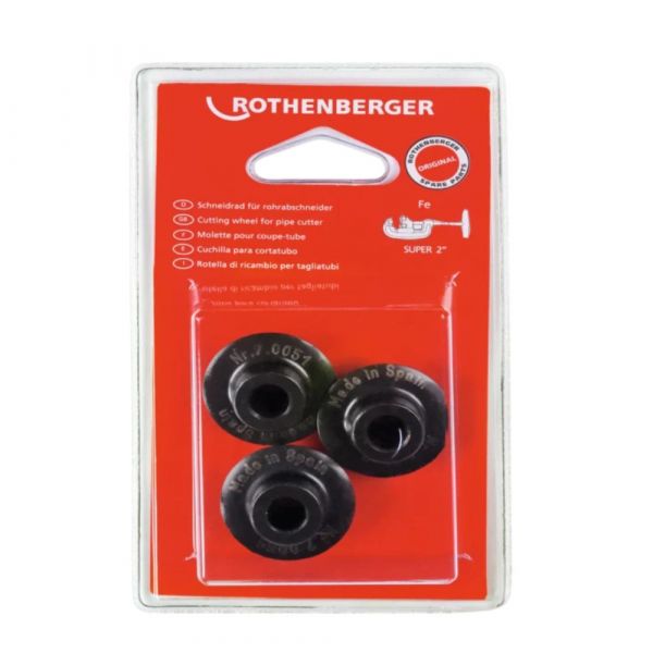 3 Peças Lâmina de Reposição para Cortador de Tubos 2 Pol. 70051D Rothenberger