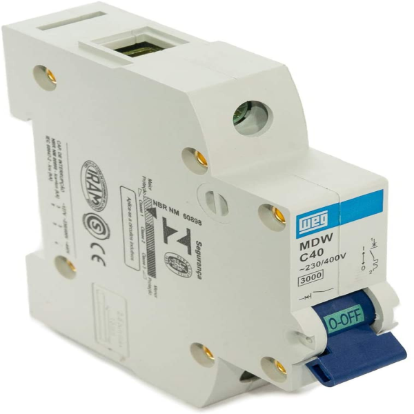 Disjuntor Monofásico Termomagnético 3KA 1P MDW-C 40A Weg