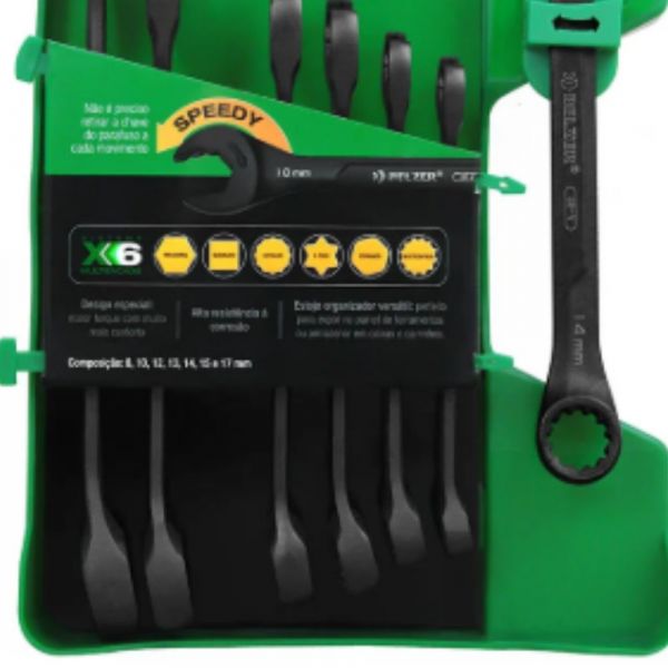 Jogo de Chave Combinada Speedy com Catraca X6 7 Peças Belzer
