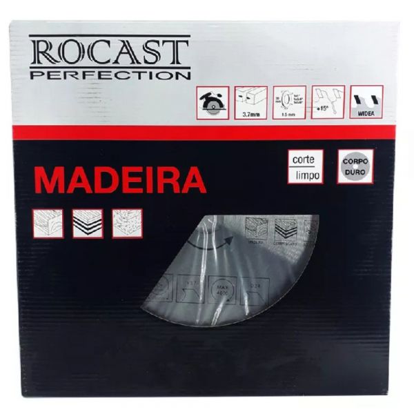 Serra Circular com Pastilha de Metal Duro para Madeira 305mm 36 Dentes Rocast