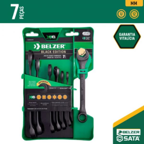 Jogo de Chave Combinada Speedy com Catraca X6 7 Peças Belzer