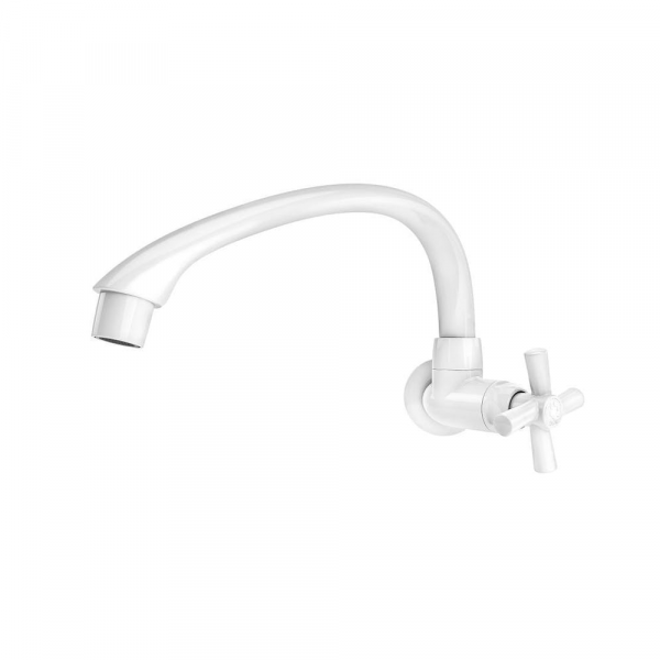 Torneira para Cozinha Parede Horizontal Cross Branca 1/2