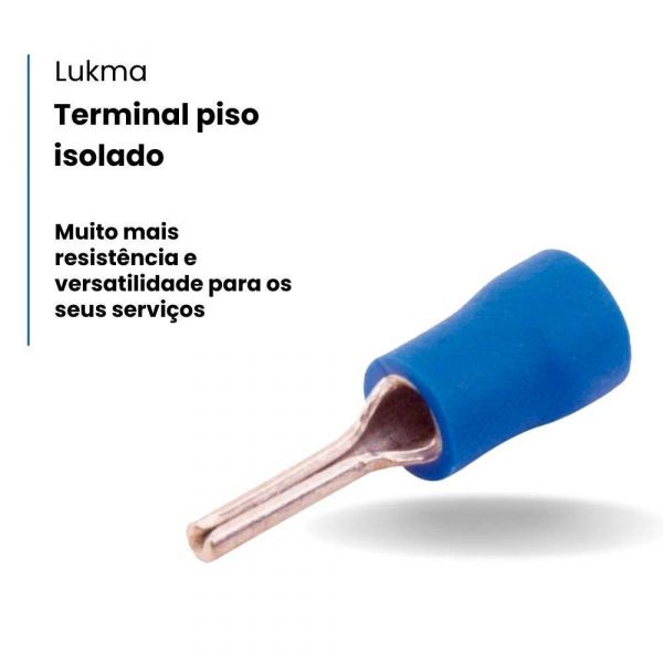 Terminal Pino Isolado Azul 1,5 a 2,5mm Lukma