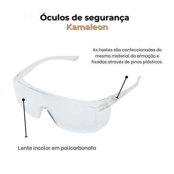 Óculos de Segurança Kamaleon Incolor Plastcor