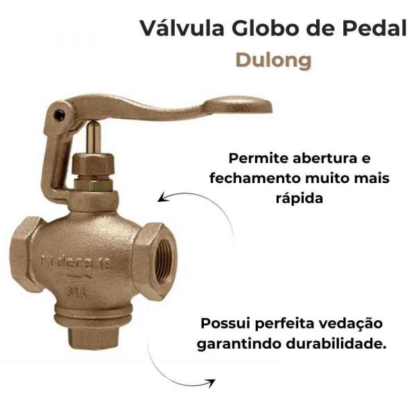 Válvula Globo de Pedal 1/2” Dulong
