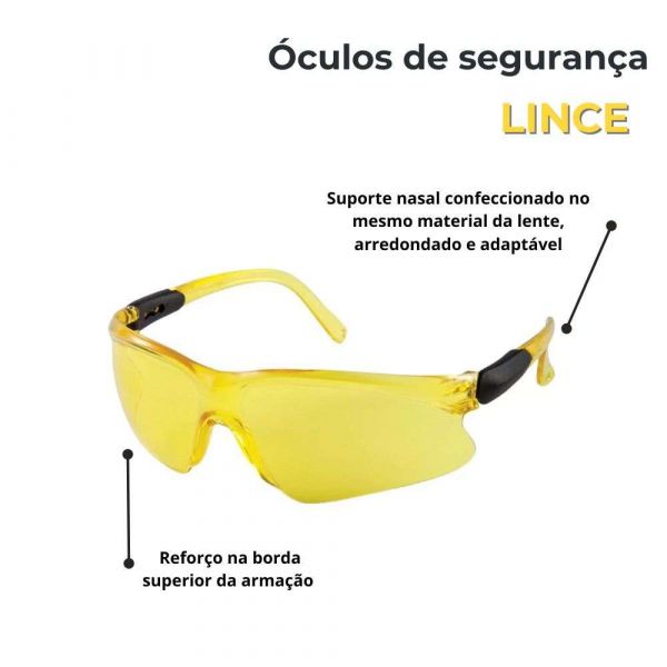 Óculos de Segurança Lince Amarelo Kalipso