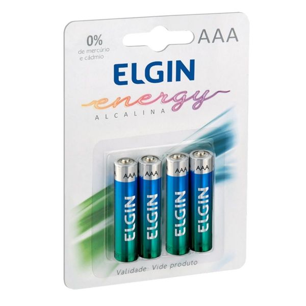 Pilha Alcalina AAA 4und Elgin Energy