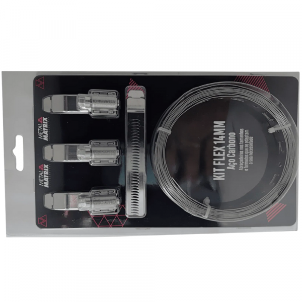 3 Metros de Abraçadeira Aço Carbono 14mm Kit Flex Metal Matrix