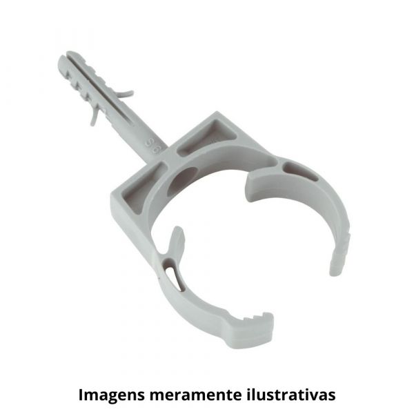 Abraçadeira com Bucha 1 Pol. Plastibox Cinza Tramontina