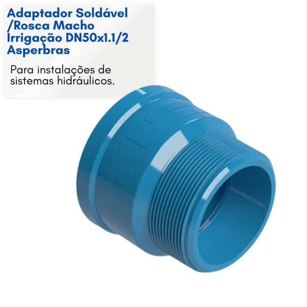 Adaptador Soldável /Rosca Macho Irrigação DN50x1.1/2 Asperbras 