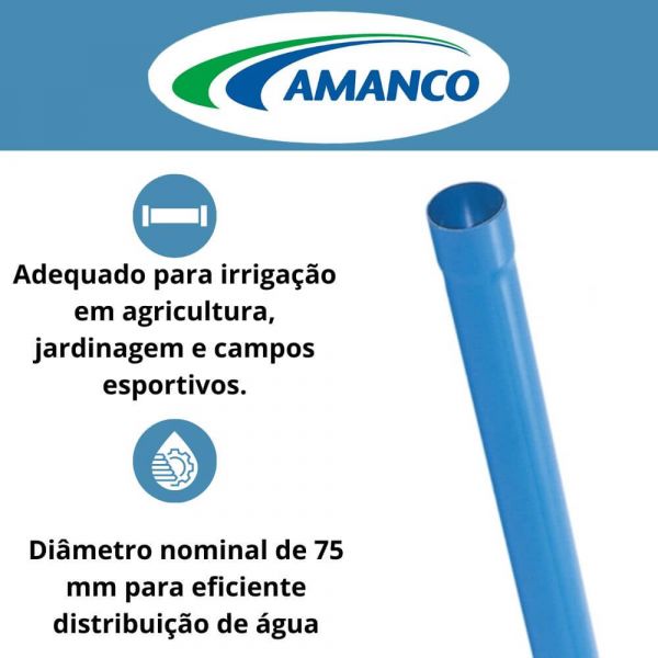 Tubo Agro PN40 Irrigação Dn75 Amanco