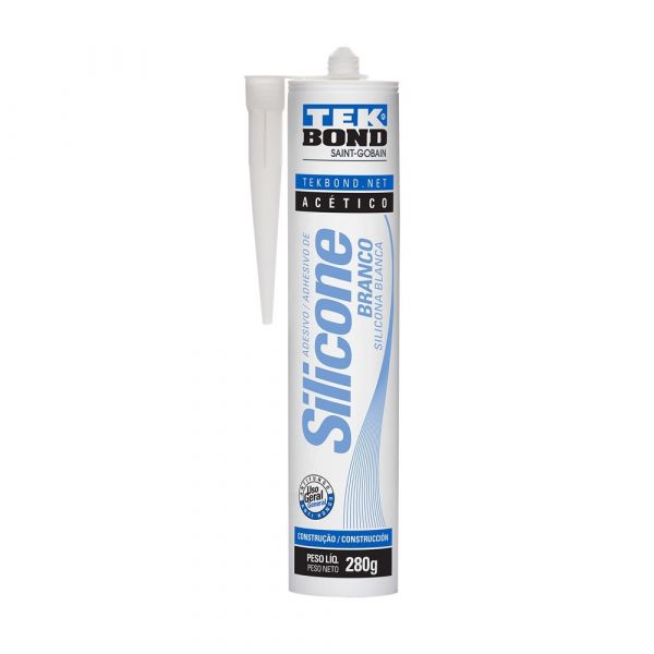 Silicone Acético Uso Geral Branco tubo 280g Tekbond