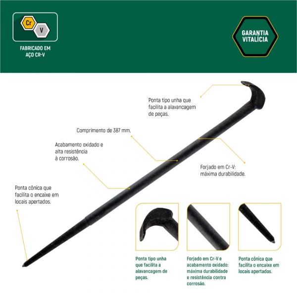 Alavanca para Mecânico 387mm ST92540G Sata