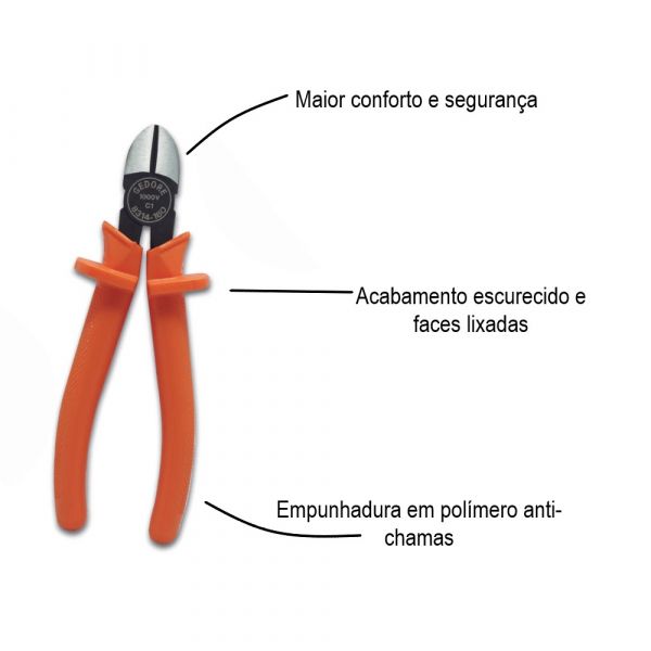 Alicate Corte Diagonal Sueco Iox Isolado 6.1/4